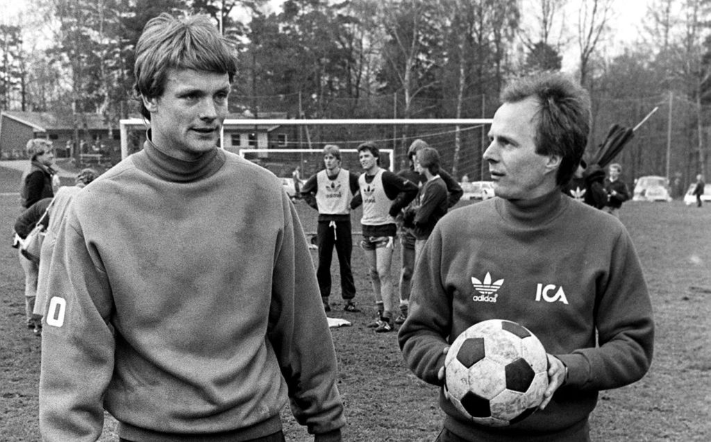 Fotboll, Uefacupen, IFK Göteborg - Hamburg SV:  Torbjörn Nilsson och Sven-Göran Eriksson
© Bildbyran - 5749